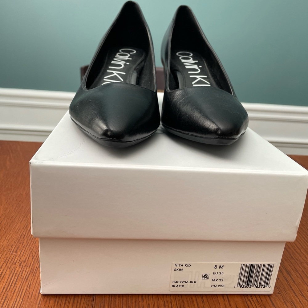 Calvin Klein Black Leather Heels
